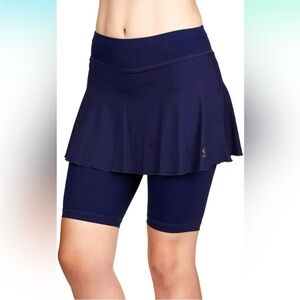 IOSofibella NWT UPF 50 Navy Women's Active Skort with Bike Biker ShortsTennis 🎾